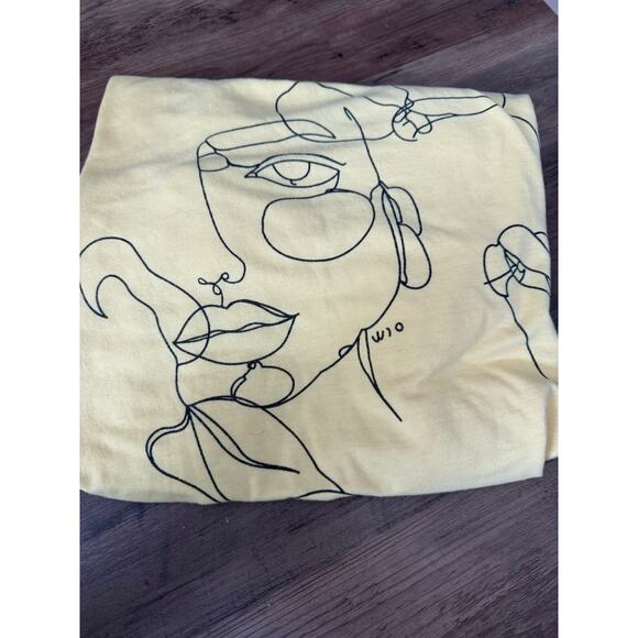 Artisan Made One Line Person Drawing T-Shirt - Picture 1 of 5